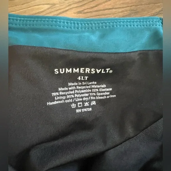 Summersalt The Ruffle Backflip One Piece Swimsuit Teal Blue Green Womens 4LT - Picture 5 of 5